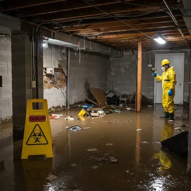 Flooded Basement Electrical Hazard in New Wilmington, PA Property